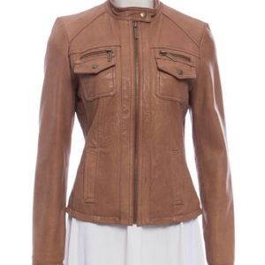 Michael Kors Genuine Brown Leather Jacket